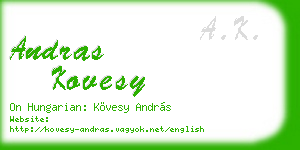 andras kovesy business card