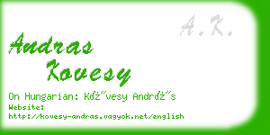 andras kovesy business card